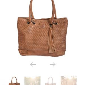 STS Ranchwear Woven Brown Leather Tote